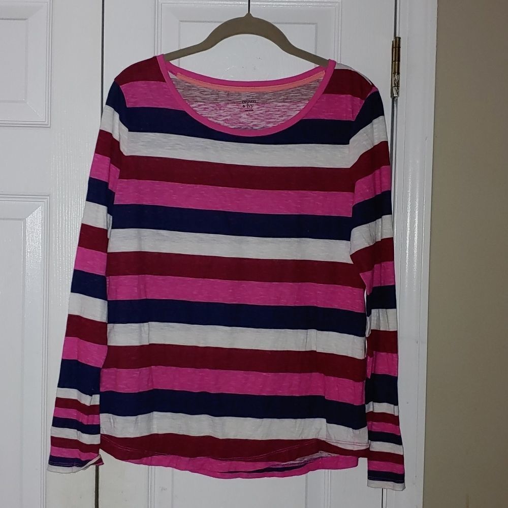 Crown & Ivy  striped long sleeve top t-shirt
